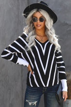 Load image into Gallery viewer, Chevron V-Neck Button Cuff Sweater
