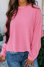 Load image into Gallery viewer, Striped Round Neck Long Sleeve Blouse
