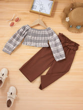 Load image into Gallery viewer, Girls Smock Crop Top and Tie Waist Pants Set
