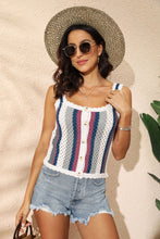 Load image into Gallery viewer, Striped Scalloped Trim Knit Tank
