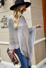 Load image into Gallery viewer, Color Block Fringe Hem Poncho
