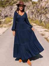 Load image into Gallery viewer, Long Sleeve Lace Trim Maxi Dress
