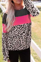 Load image into Gallery viewer, Leopard Print Color Block Long-Sleeve Top
