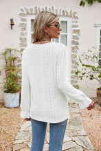 Load image into Gallery viewer, Eyelet Lace Trim Flounce Sleeve Blouse
