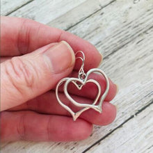 Load image into Gallery viewer, Alloy Silver-Plated Heart Dangle Earrings
