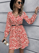 Load image into Gallery viewer, Animal Print Buttoned V-Neck Long Sleeve Dress
