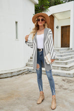 Load image into Gallery viewer, Two-Tone Open Front Fuzzy Longline Cardigan

