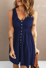 Load image into Gallery viewer, Button Front Empire Waist Sleeveless Slit Dress
