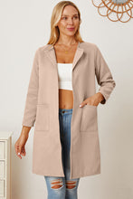 Load image into Gallery viewer, Open Front Pocketed Long Sleeve Coat
