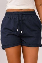 Load image into Gallery viewer, Drawstring Cuffed Shorts with Pockets
