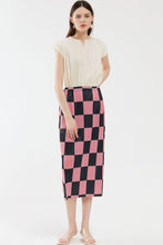 Load image into Gallery viewer, Checkerboard Accordion Pleated Midi Skirt
