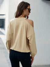 Load image into Gallery viewer, Cold-Shoulder Ribbed Trim Sweatshirt
