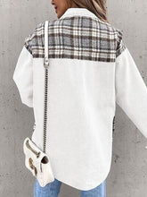 Load image into Gallery viewer, Plaid Button Up Dropped Shoulder Jacket
