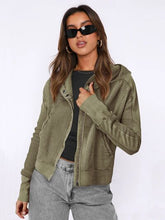 Load image into Gallery viewer, Waffle-Knit Dropped Shoulder Hooded Jacket
