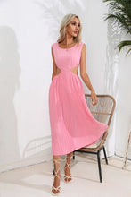 Load image into Gallery viewer, Cutout Ruched Round Neck Tank Dress
