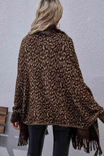 Load image into Gallery viewer, Leopard Fringe Detail Poncho
