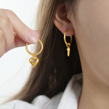 Load image into Gallery viewer, Heart Shape Lapis Lazuli Dangle Earrings
