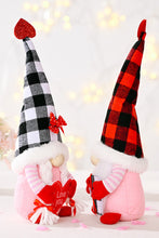 Load image into Gallery viewer, Valentine&#39;s Day Plaid Pointed Hat Gnome
