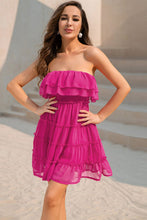 Load image into Gallery viewer, Strapless Frill Trim Smocked Dress
