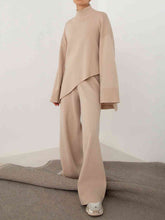 Load image into Gallery viewer, Asymmetrical Hem Knit Top and Pants Set
