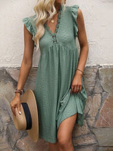 Load image into Gallery viewer, Lace Detail Ruffled V-Neck Mini Dress
