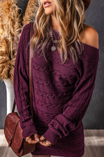 Load image into Gallery viewer, Cable-Knit Boat Neck Sweater Dress
