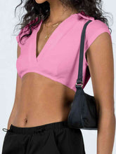 Load image into Gallery viewer, Johnny Collar Cropped Top
