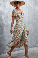 Load image into Gallery viewer, Floral Surplice Neck Tied Midi Dress
