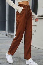 Load image into Gallery viewer, Paperbag Waist Straight Leg Pants with Pockets
