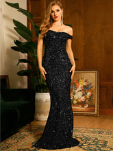 Load image into Gallery viewer, Sequin Off-Shoulder Backless Dress

