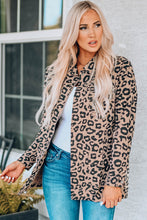 Load image into Gallery viewer, Leopard Drawstring Waist Jacket with Pockets
