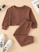 Load image into Gallery viewer, Kids Cable-Knit Print Pullover and Pants Set
