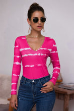 Load image into Gallery viewer, Tie-Dye Plunge Long Sleeve Top
