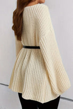 Load image into Gallery viewer, Boat Neck Dropped Shoulder Mini Sweater Dress
