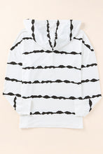 Load image into Gallery viewer, Striped Half-Button Drawstring Hoodie
