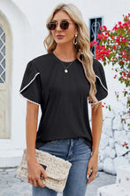 Load image into Gallery viewer, Round Neck Petal Sleeve T-Shirt
