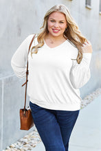 Load image into Gallery viewer, Basic Bae Full Size V-Neck Lantern Sleeve Blouse
