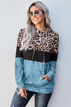 Load image into Gallery viewer, Leopard Color Block Hoodie
