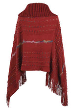 Load image into Gallery viewer, Cloak Sleeve Fringe Detail Poncho
