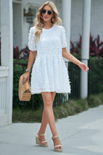 Load image into Gallery viewer, Eyelash Short Sleeve Mini Dress
