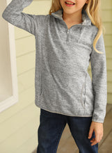 Load image into Gallery viewer, Kids Quarter-Zip Collar Sweatshirt with Kangaroo Pocket
