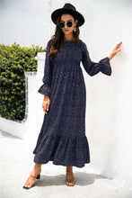 Load image into Gallery viewer, Printed Puff Sleeve Ruffle Maxi Dress
