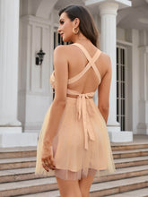 Load image into Gallery viewer, Sequin Tie Back Crisscross Mini Dress
