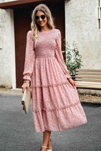 Load image into Gallery viewer, Smocked Flounce Sleeve Midi Dress
