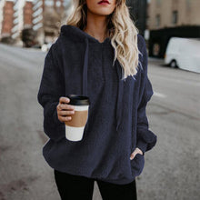 Load image into Gallery viewer, Full Size Quarter-Zip Drawstring Teddy Hoodie
