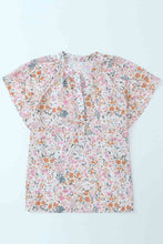 Load image into Gallery viewer, Floral Half-Button Flutter Sleeve Blouse
