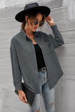 Load image into Gallery viewer, Button Front Drop Shoulder Corduroy Blouse
