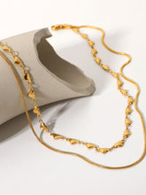 Load image into Gallery viewer, Double-Layered Heart and Snake Chain Necklace
