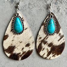 Load image into Gallery viewer, Artificial Turquoise Teardrop Earrings
