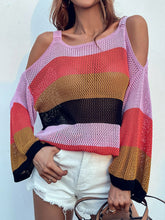 Load image into Gallery viewer, Striped Cold-Shoulder Sweater
